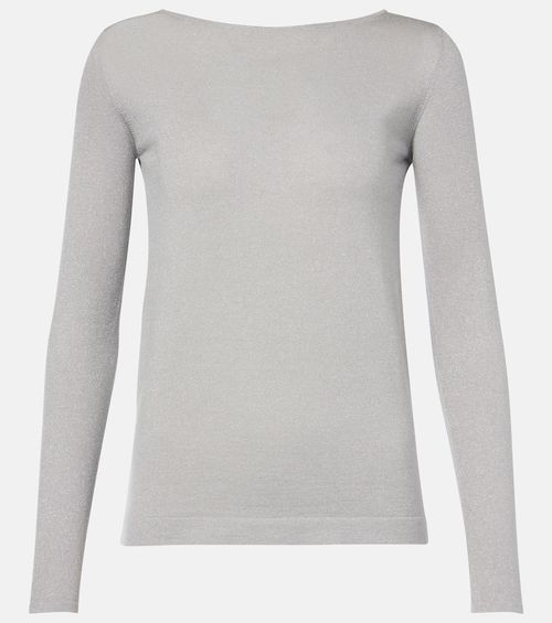 Sparkling cashmere and silk-blend sweater