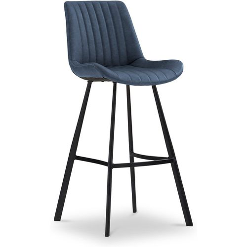 Bolton Faux Leather Bar Stool | Mustard Grey Blue Charcoal | Roseland
