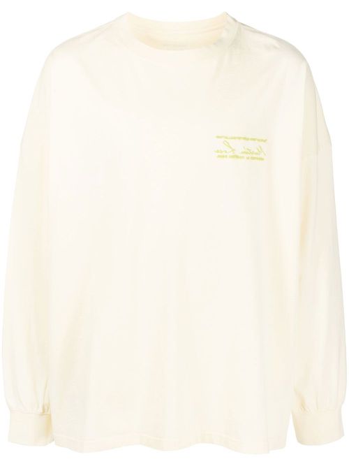 Embroidered logo long-sleeve T-shirt - Yellow
