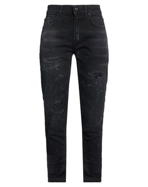 Woman Jeans Black Size 25 Cotton, Elastane