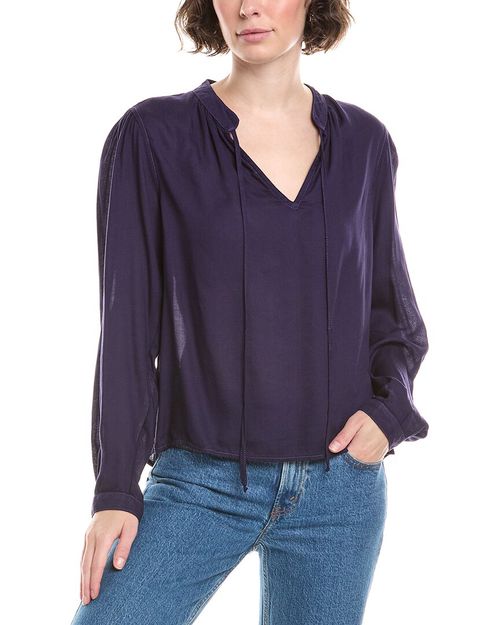 Flowy Tie Neck Blouse