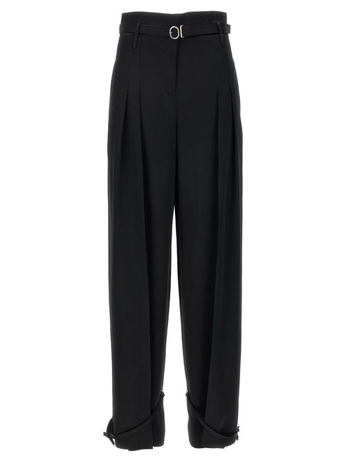High-Waist Tailored Trousers — Black