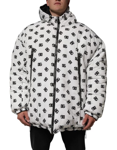 Logo-Monogram Puffer Jacket — White