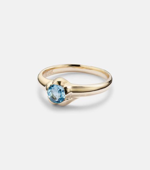 Morrison 14kt gold ring with blue topaz