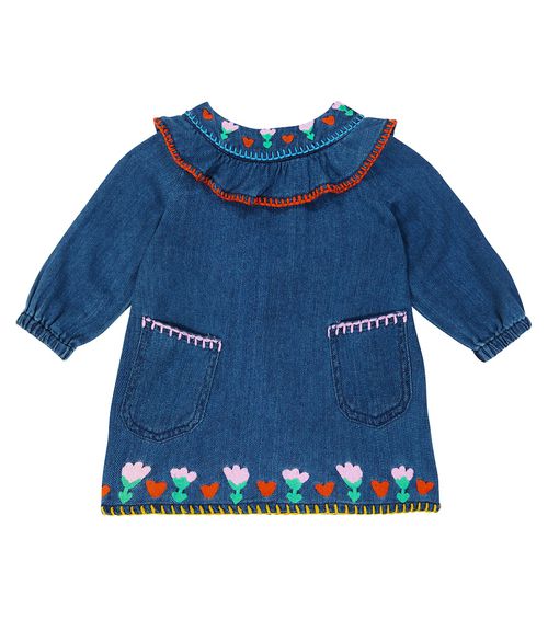 Baby embroidered denim dress