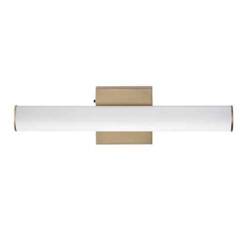 Natural Aged Brass LED Bathroom Vanity Light from the Rail 5CCT Collection