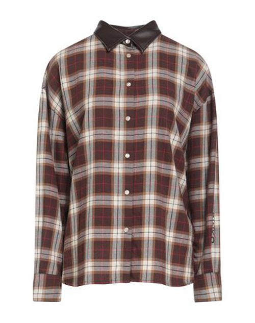 Woman Shirt Chocolate brown Size M Polyester, Cotton, Polyurethane, Viscose