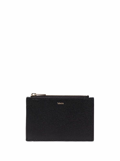 Zip-up leather wallet - Black
