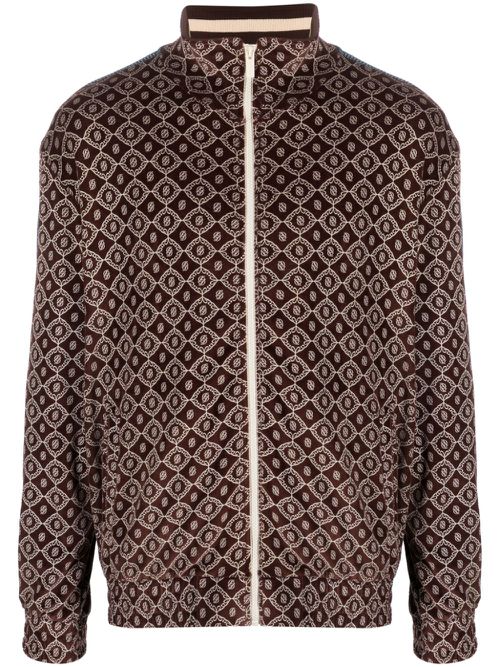 Velours-monogram velvet jacket - Black