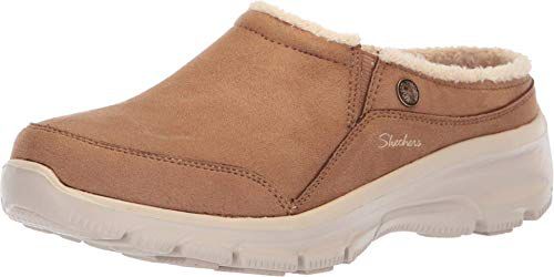 Skechers Women's Easy Going-Latte-Twin Gore Slip-on Open Back Mule