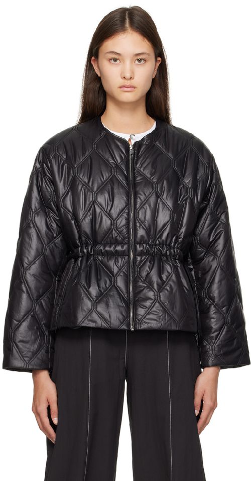 Black quilted jacket