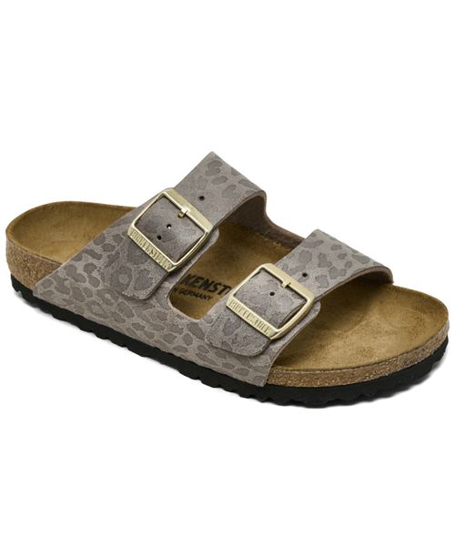 Women's Arizona Synthetics Sandals from Finish Line - Syn Leopard Grey Taupe