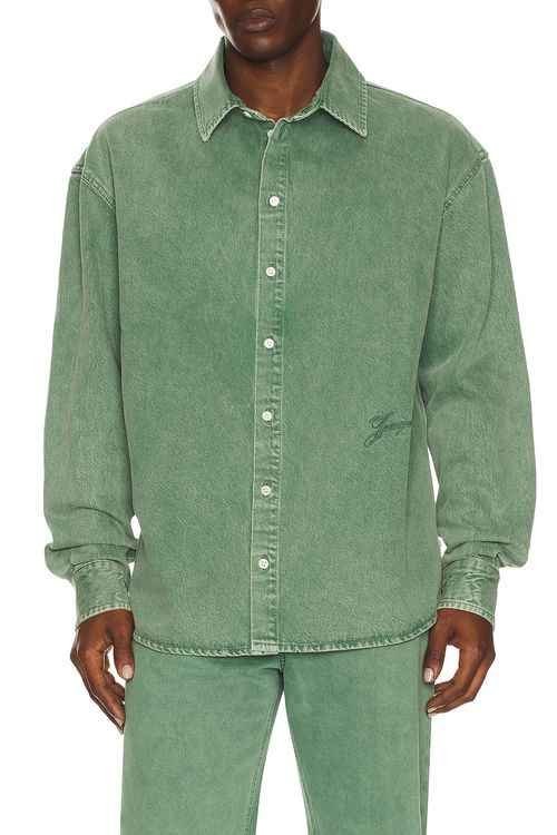 JACQUEMUS La Chemise De-Nimes Simon in Green - Green. 50 also in