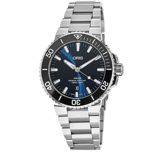 Aquis Date 43mm Blue Dial Stainless Steel Men's Watch 01 733 7730 4135-07 8 24 05PEB