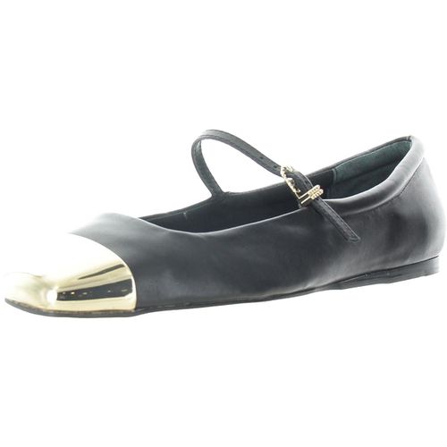 Reyes Womens Toe Cap Leather Ballet Flats