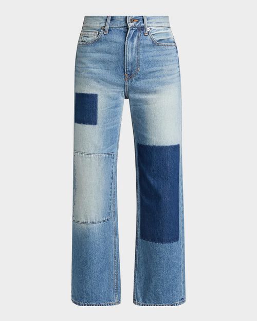 Dylan Patchwork High-Rise Ankle Jeans
