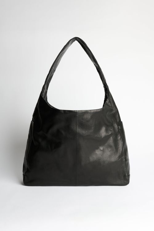 Ssstein Leather Shoulder Bag Black