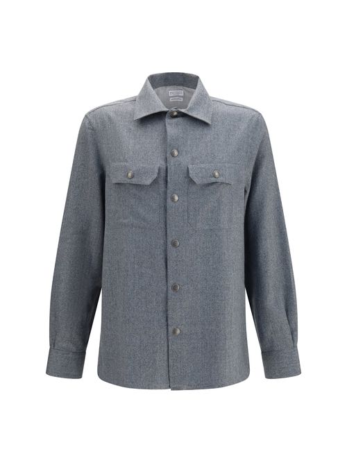 Virgin Wool Fleece Shirt — Gray