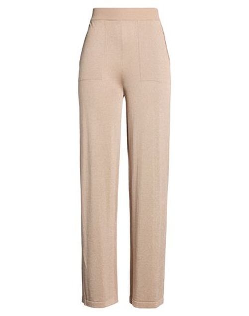 Woman Pants Beige Size 6 Cotton, Viscose, Metallic fiber
