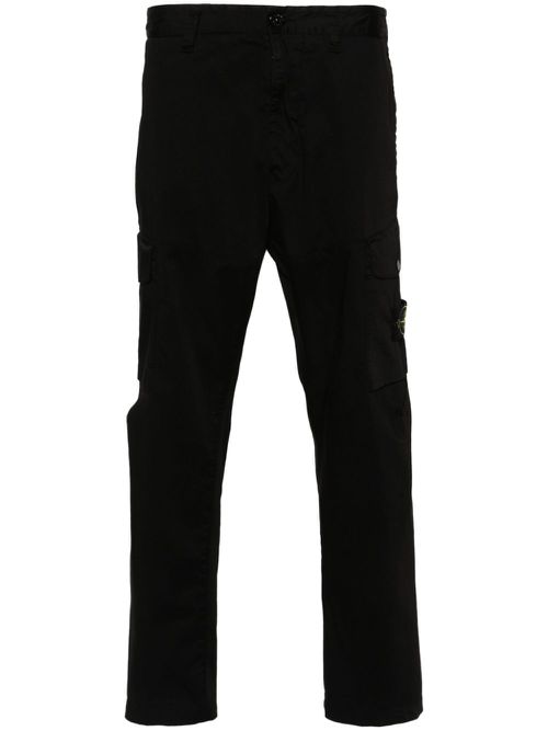 Straight-leg cargo trousers - Black