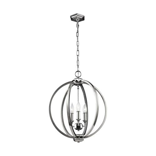 Visual Comfort Studio Corinne Medium Pendant Light in Polished Nicke