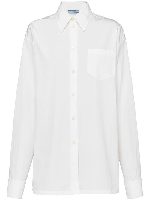 Chest-pocket button-down shirt - White