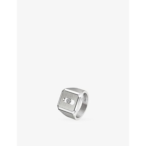 Move Titanium and 0.06ct Diamond Signet Ring