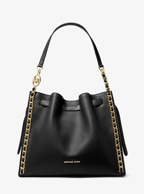 Mina Large Chain Shoulder Bag in Black - One Size