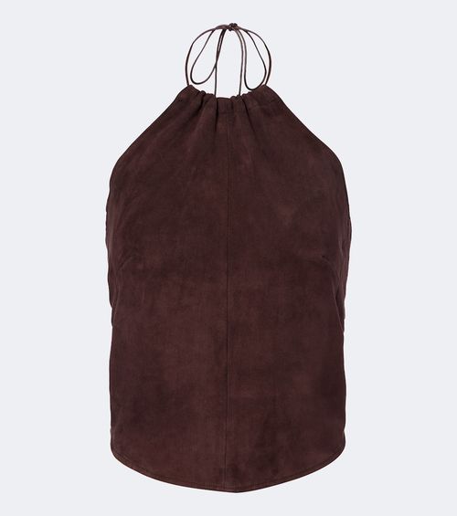 Rosie halterneck suede top
