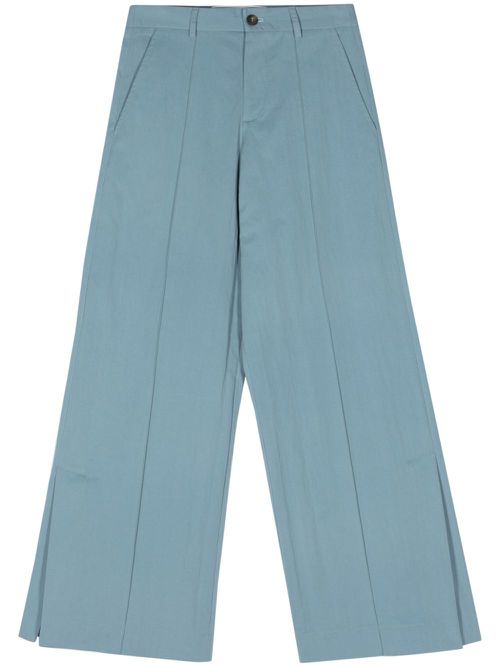 Open Marl straight-leg trousers - Blue