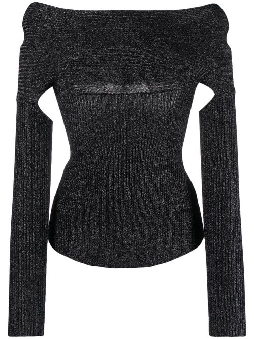 Salma open-back top - Black