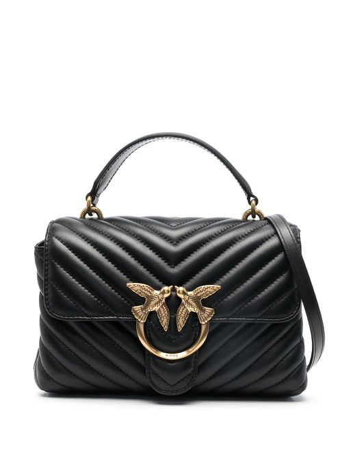 Love quilted top-handle bag - Black