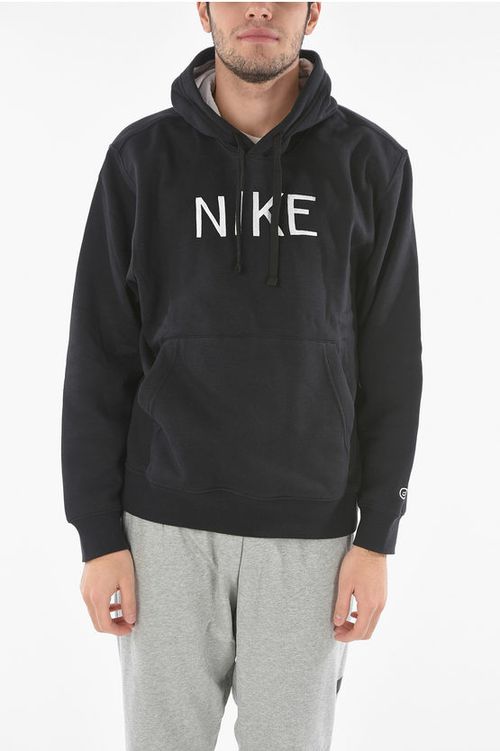 Embroidered Logo Fleece Cotton Hoodie