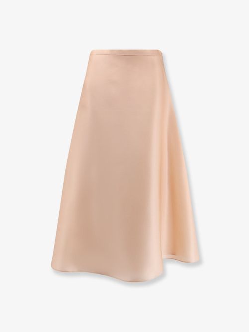 Silk Flared Skirt — Pink