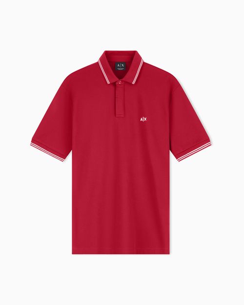 Regular fit polo shirt in stretch cotton piquet