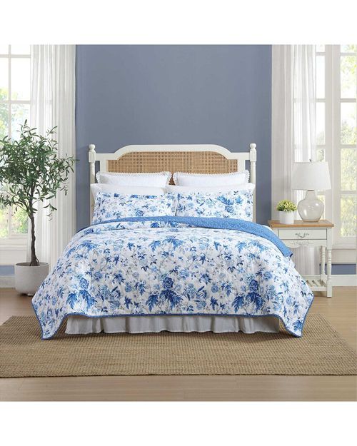 Breezy Floral Reversible Cotton Quilt Set