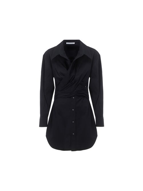 Crossed front shirtdress