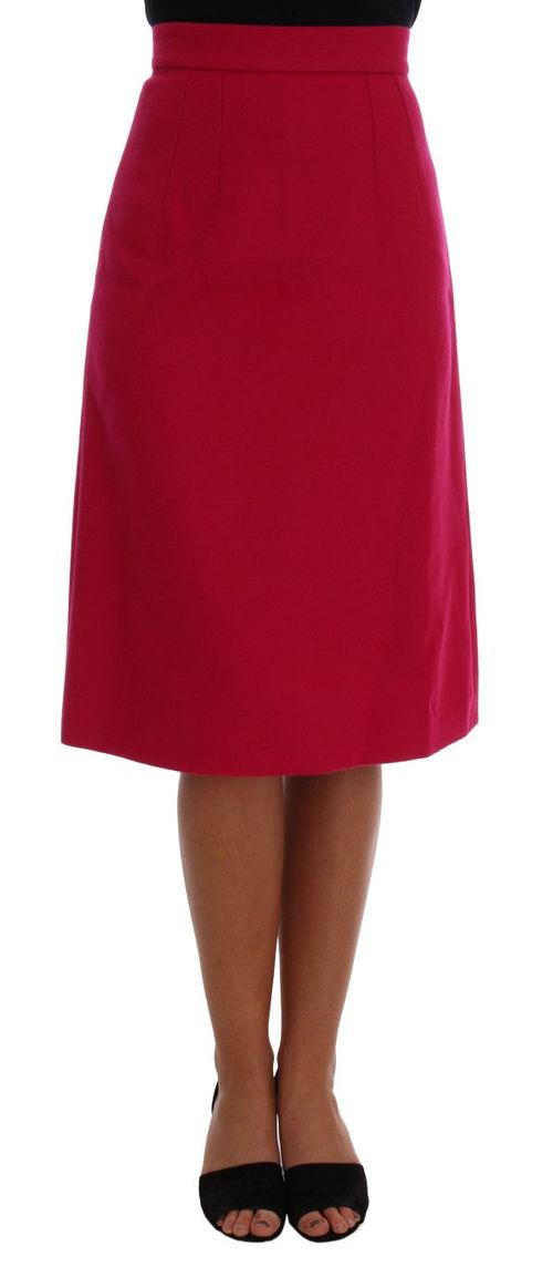 Wool A-Line Skirt — Pink