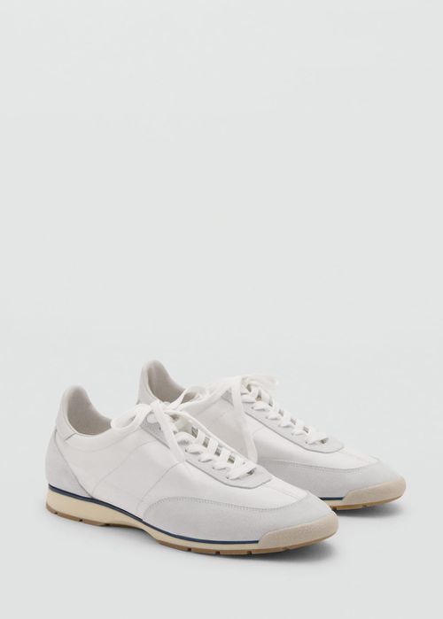 Leather mixed sneakers white - Man - 