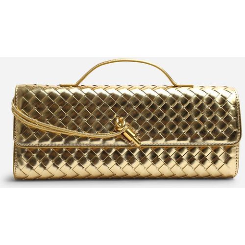 Where's That From Petal Envelope Style Clutch Bag In Gold