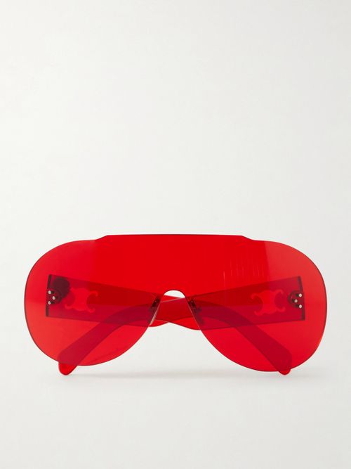 Sundown Shade Aviator-style Injection Sunglasses - Red