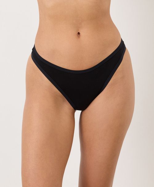 Women's Black Everyday Classic Fit Thong