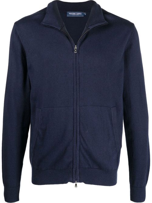 Zip-up knit cardigan - Blue