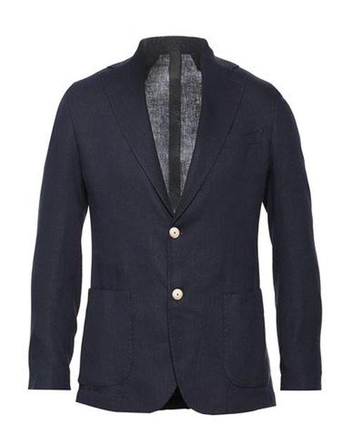 Man Blazer Navy Size 36 Linen, Viscose