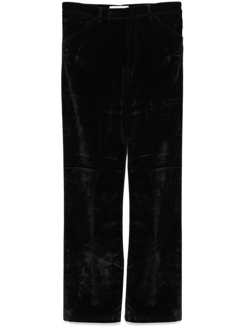 Velvet straight-leg jeans - Black