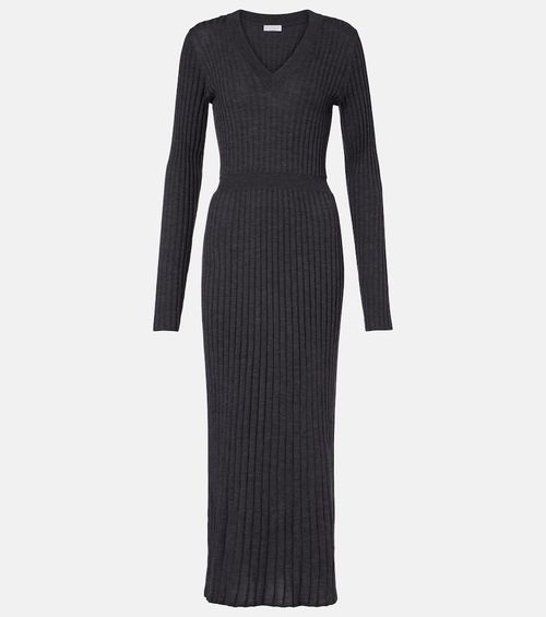 Ribbed-knit virgin wool sweater dress