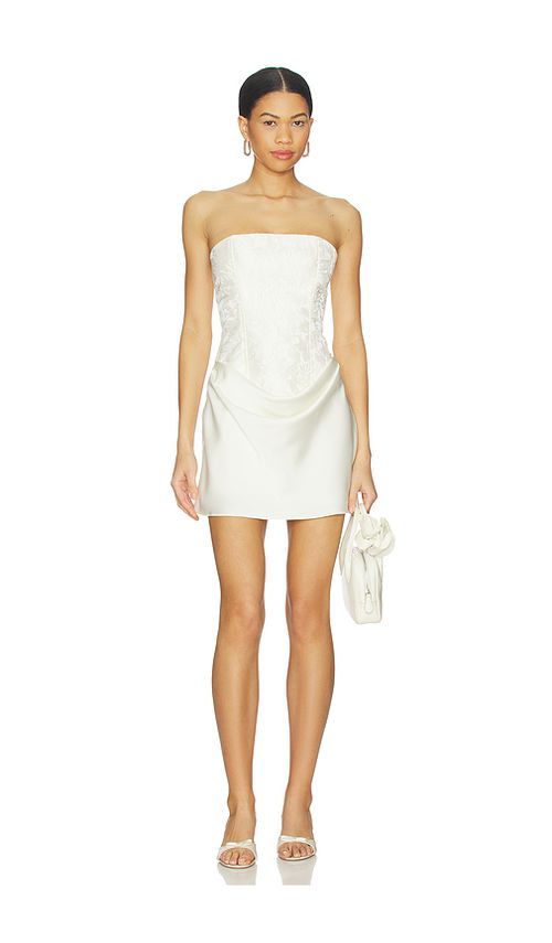 MORE TO COME Holland Strapless Mini Dress in White. XXS also in