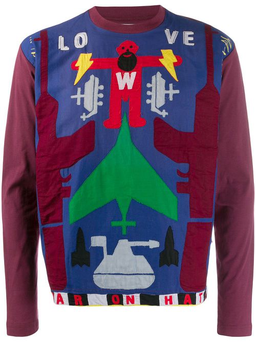 Walter Van Beirendonck Pre-Owned 2010/11 'Take a W-Ride' Langarmshirt - Rot