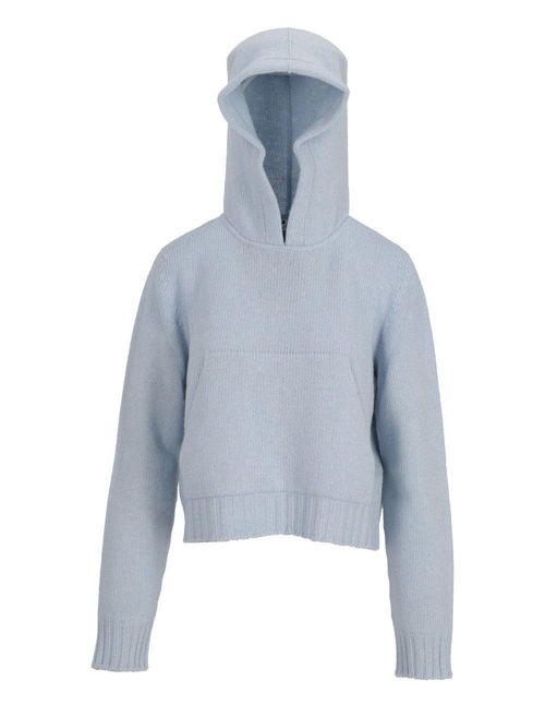 Curved Logo Knitted Hoodie