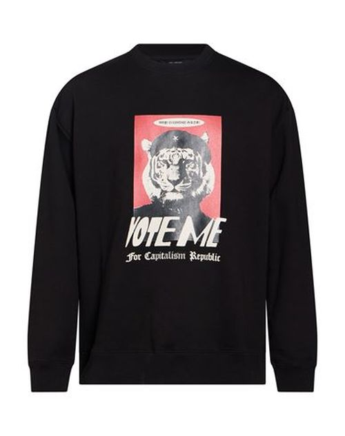 Man Sweatshirt Black Size S Cotton, Recycled polyester